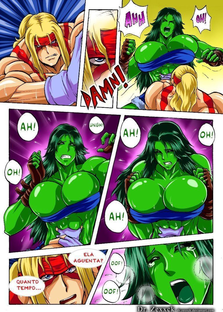 Quadrinho pornô She Hulk gostosa vs Alex