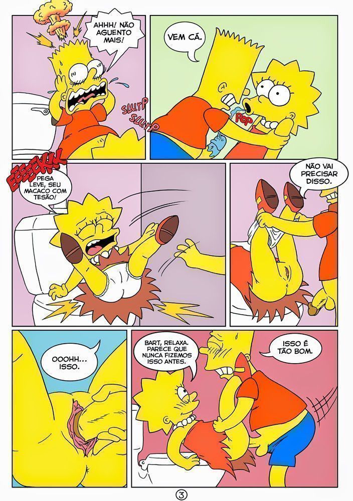 Quadrinho pornô Bart comendo sua irmã Lisa na escola
